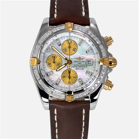 breitling chronomat evolution mop diamond dial bezel|breitling chronomat 44 diamond bezel.